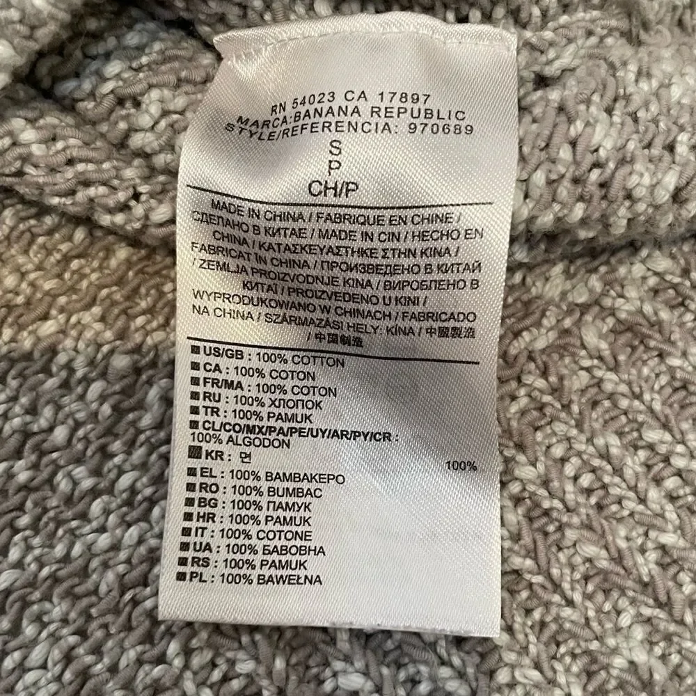 Banana Republic Heritage Collection 100% cotton gray pullover sweater Small - Picture 4 of 10